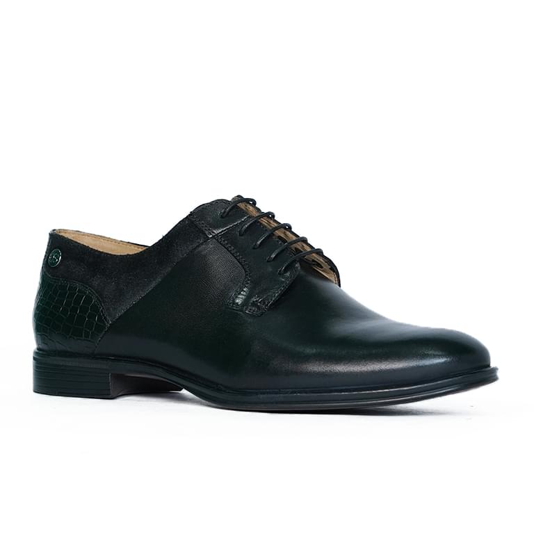 black leather formal shoes